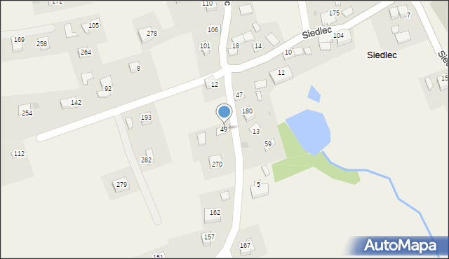 Siedlec, Siedlec, 49, mapa Siedlec