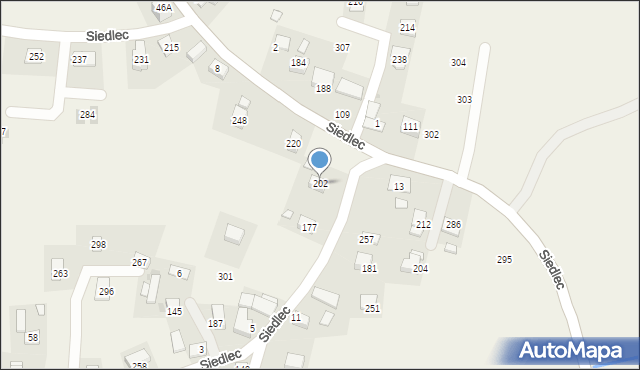 Siedlec, Siedlec, 202, mapa Siedlec