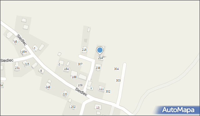 Siedlec, Siedlec, 214, mapa Siedlec