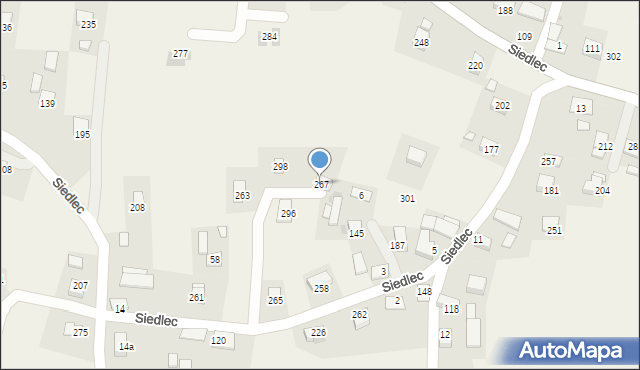 Siedlec, Siedlec, 267, mapa Siedlec