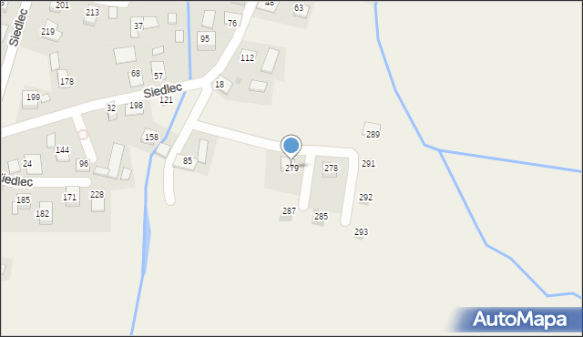 Siedlec, Siedlec, 279, mapa Siedlec
