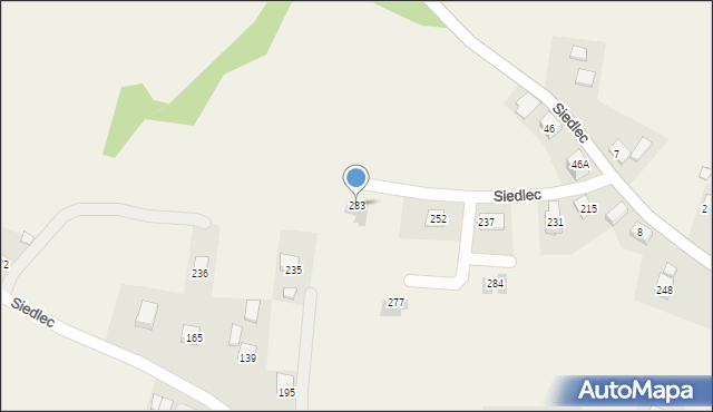 Siedlec, Siedlec, 283, mapa Siedlec
