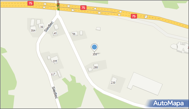 Siedlec, Siedlec, 309, mapa Siedlec