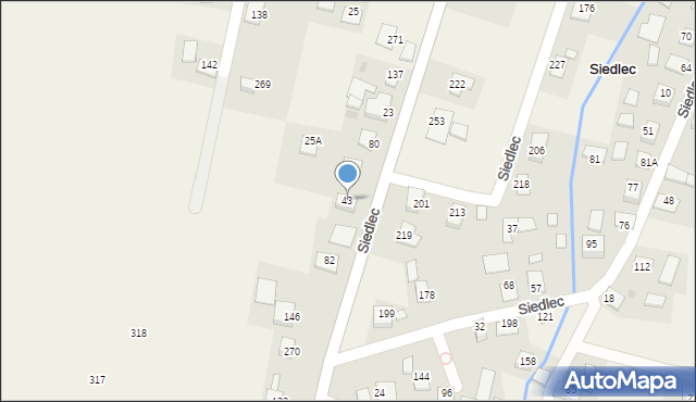 Siedlec, Siedlec, 43, mapa Siedlec