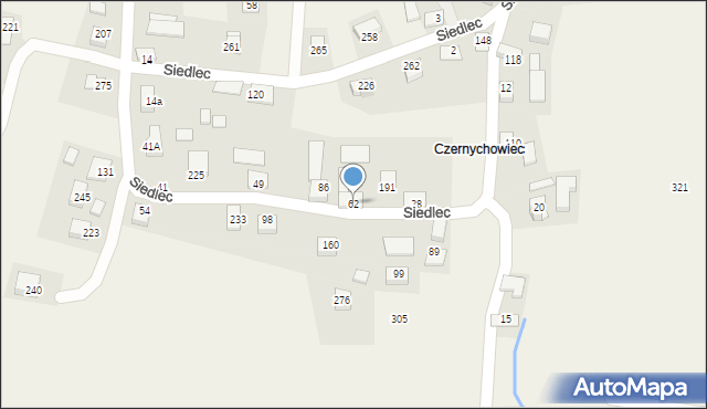 Siedlec, Siedlec, 62, mapa Siedlec