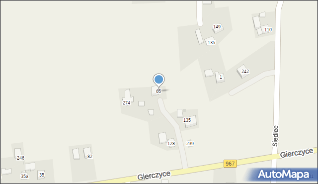 Siedlec, Siedlec, 65, mapa Siedlec