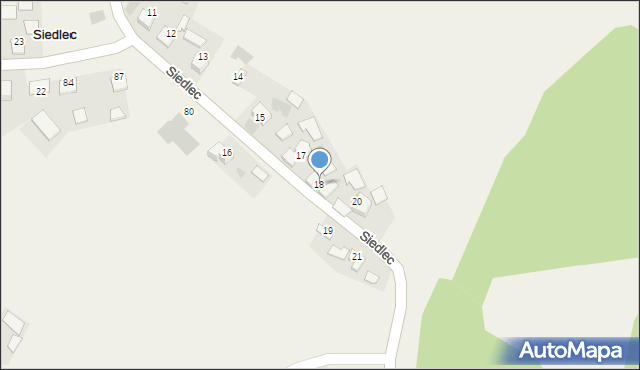 Siedlec, Siedlec, 18, mapa Siedlec