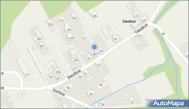 Siedlice, Siedlice, 20, mapa Siedlice