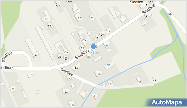 Siedlice, Siedlice, 9, mapa Siedlice