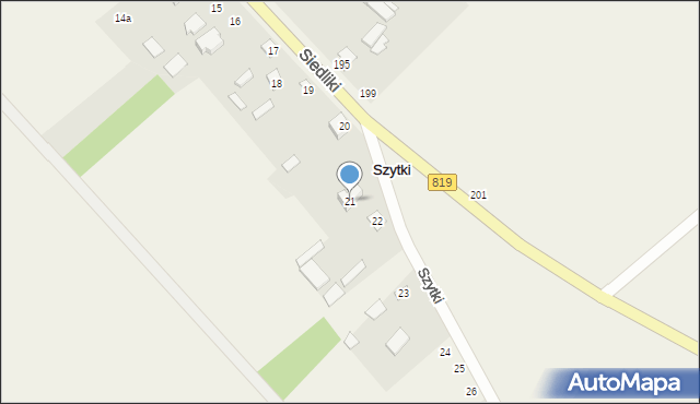 Siedliki, Siedliki, 21, mapa Siedliki