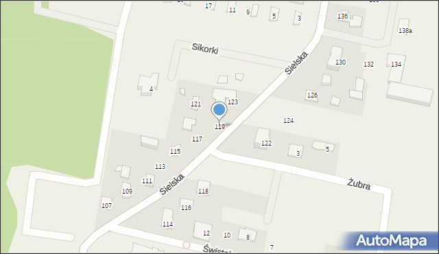 Siedliska, Sielska, 119, mapa Siedliska