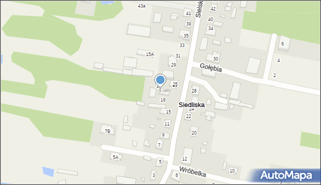 Siedliska, Sielska, 21, mapa Siedliska