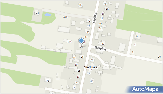 Siedliska, Sielska, 29, mapa Siedliska