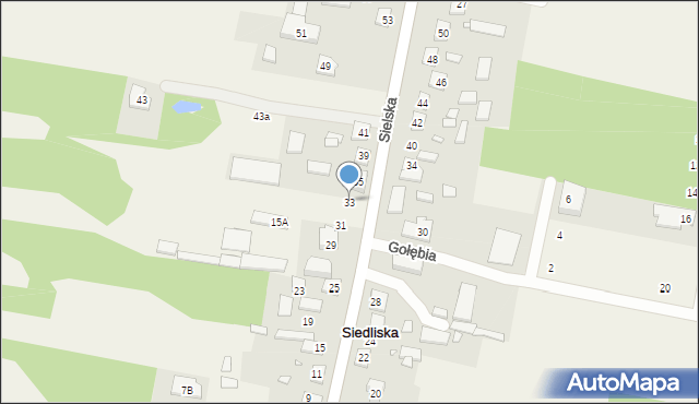 Siedliska, Sielska, 33, mapa Siedliska