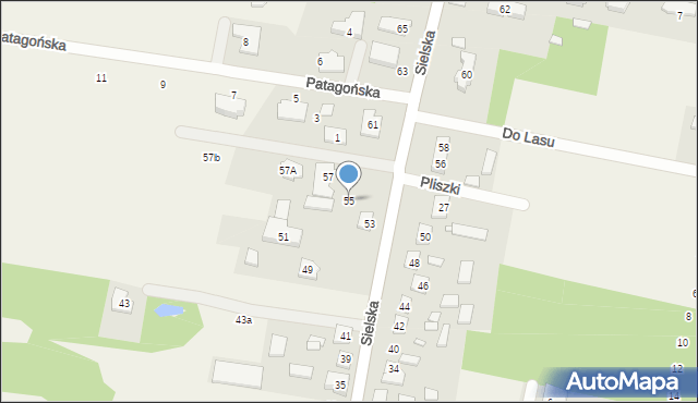 Siedliska, Sielska, 55, mapa Siedliska