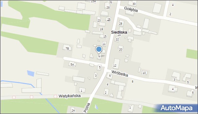 Siedliska, Sielska, 7, mapa Siedliska
