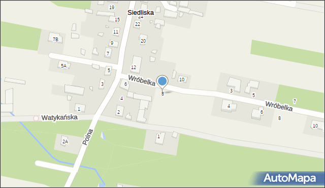 Siedliska, Sielska, 8, mapa Siedliska
