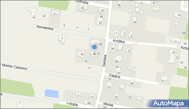 Siedliska, Sielska, 83, mapa Siedliska