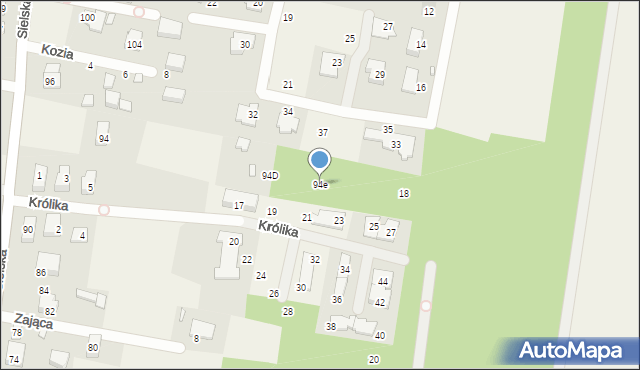 Siedliska, Sielska, 94e, mapa Siedliska