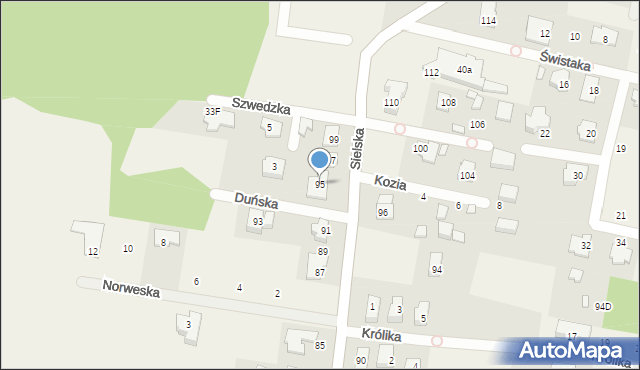 Siedliska, Sielska, 95, mapa Siedliska