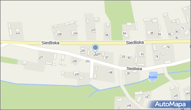 Siedliska, Siedliska, 102, mapa Siedliska