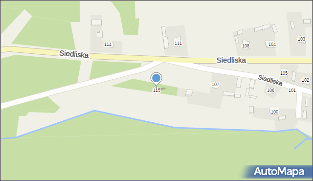 Siedliska, Siedliska, 115, mapa Siedliska
