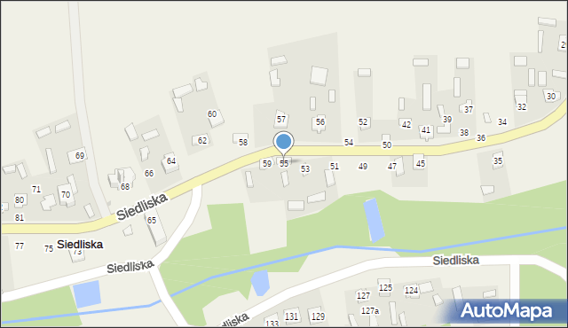 Siedliska, Siedliska, 55, mapa Siedliska