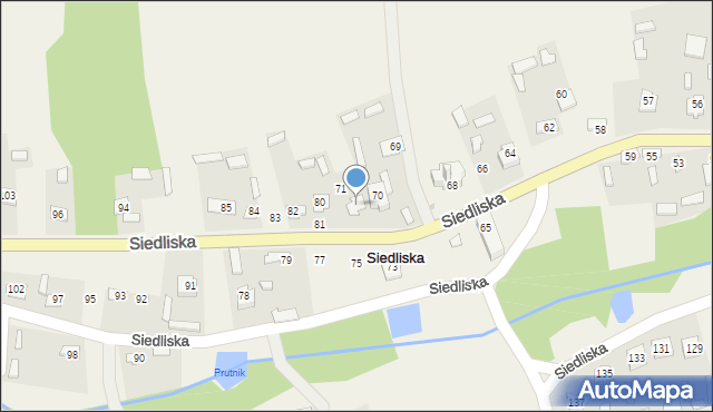 Siedliska, Siedliska, 72, mapa Siedliska