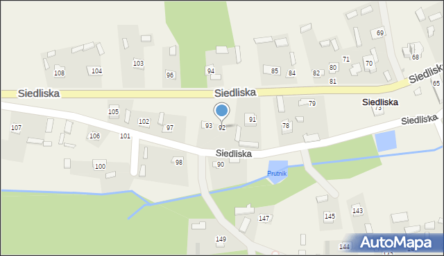 Siedliska, Siedliska, 92, mapa Siedliska