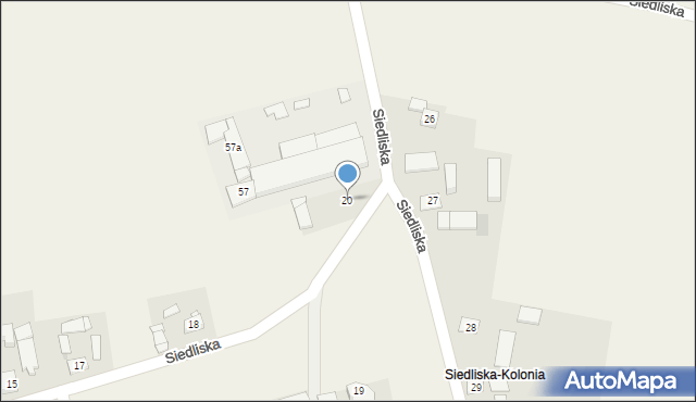 Siedliska, Siedliska, 20, mapa Siedliska