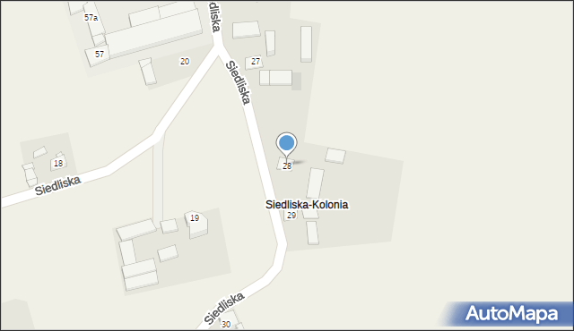 Siedliska, Siedliska, 28, mapa Siedliska
