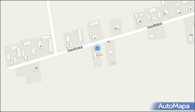 Siedliska, Siedliska, 71, mapa Siedliska