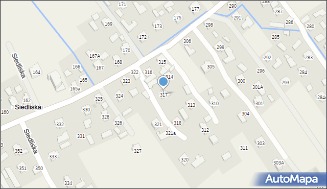Siedliska, Siedliska, 317, mapa Siedliska