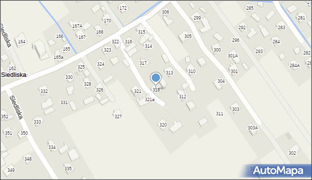 Siedliska, Siedliska, 318, mapa Siedliska