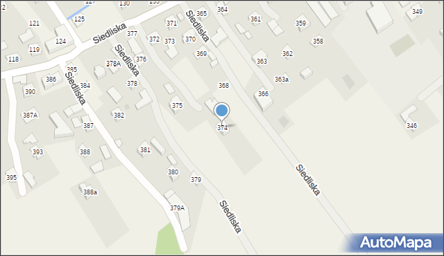 Siedliska, Siedliska, 374, mapa Siedliska