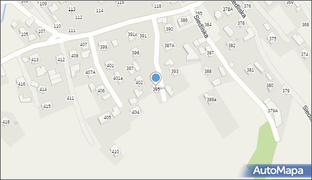 Siedliska, Siedliska, 395, mapa Siedliska