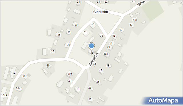 Siedliska, Siedliska, 34, mapa Siedliska