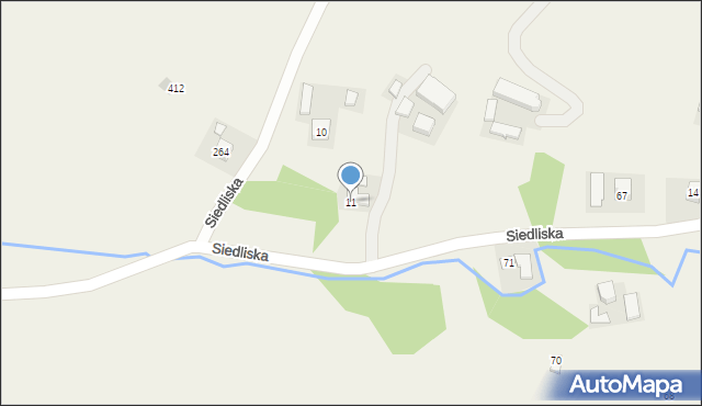 Siedliska, Siedliska, 11, mapa Siedliska