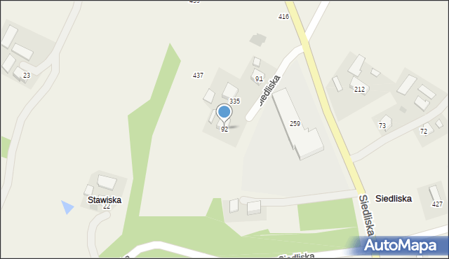 Siedliska, Siedliska, 92, mapa Siedliska