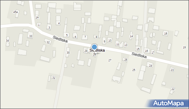Siedliska, Siedliska, 28, mapa Siedliska