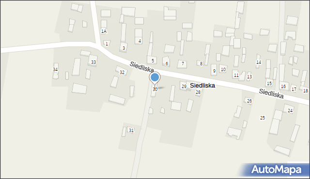 Siedliska, Siedliska, 30, mapa Siedliska