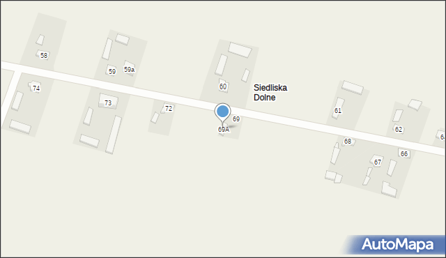 Siedliska, Siedliska, 69A, mapa Siedliska