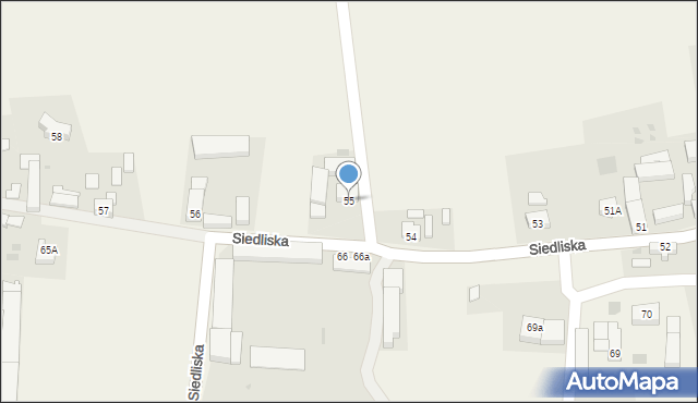 Siedliska, Siedliska, 55, mapa Siedliska