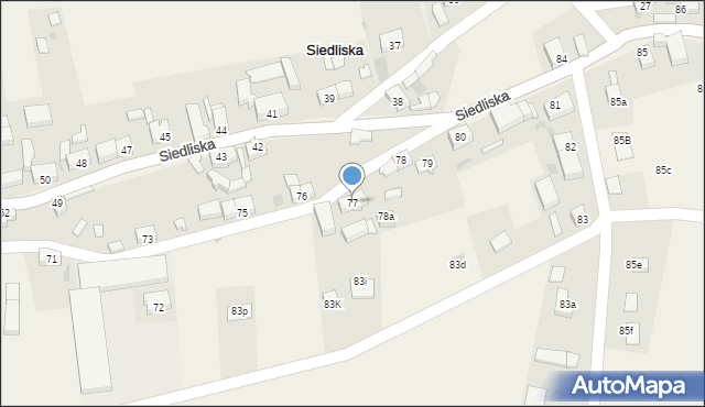 Siedliska, Siedliska, 77, mapa Siedliska