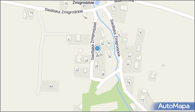 Siedliska Żmigrodzkie, Siedliska Żmigrodzkie, 29, mapa Siedliska Żmigrodzkie