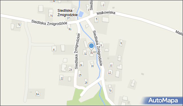 Siedliska Żmigrodzkie, Siedliska Żmigrodzkie, 31, mapa Siedliska Żmigrodzkie