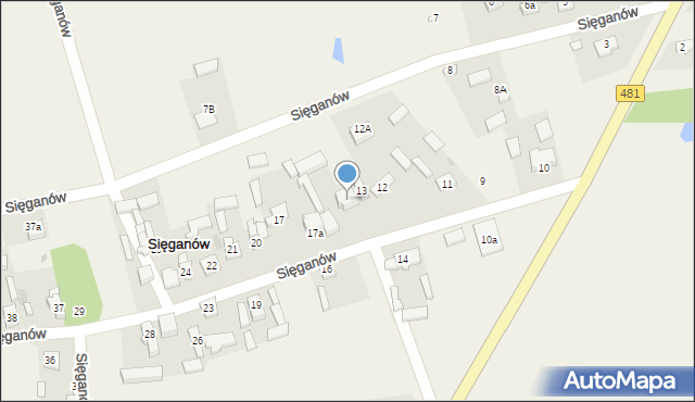 Sięganów, Sięganów, 15, mapa Sięganów