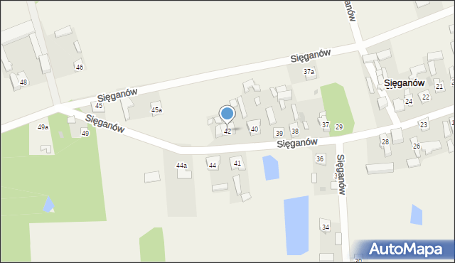 Sięganów, Sięganów, 42, mapa Sięganów