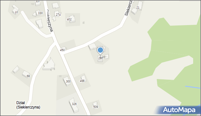 Siekierczyna, Siekierczyna, 280, mapa Siekierczyna