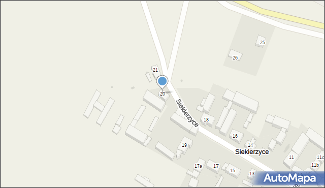Siekierzyce, Siekierzyce, 20, mapa Siekierzyce